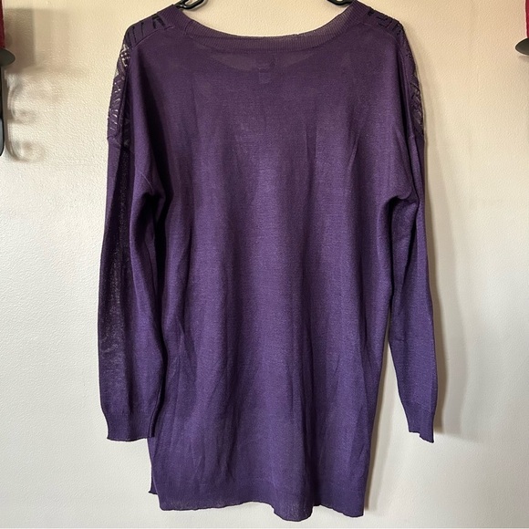 NWT Worthington Purple Odyssey Burnout Lightweight Sweater Size Petite Medium - Picture 6 of 8